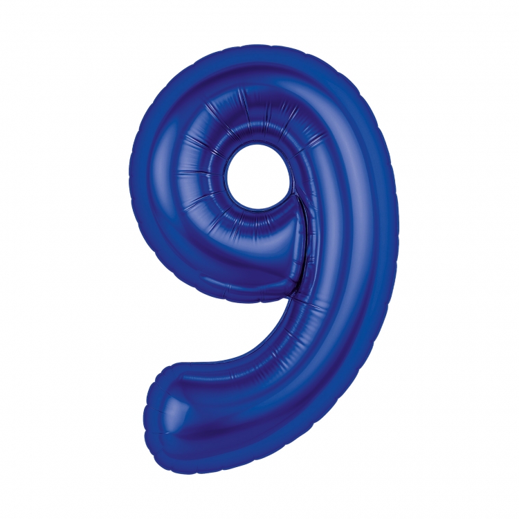 Шар Цифра "9" Slim Полуночно-синий (в упаковке)  Шар Цифра "9" Slim Полуночно-синий (в упаковке)