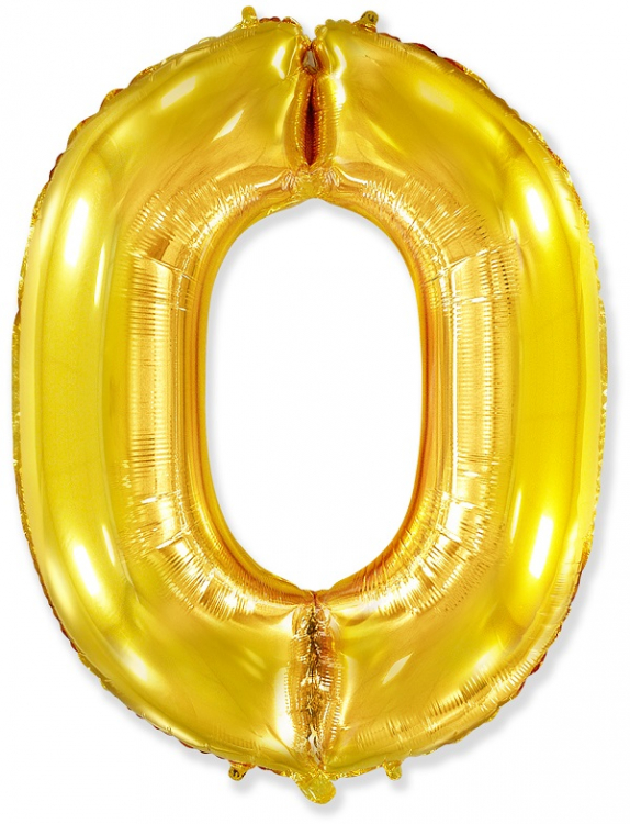 Шар Цифра "0" золото / Zero