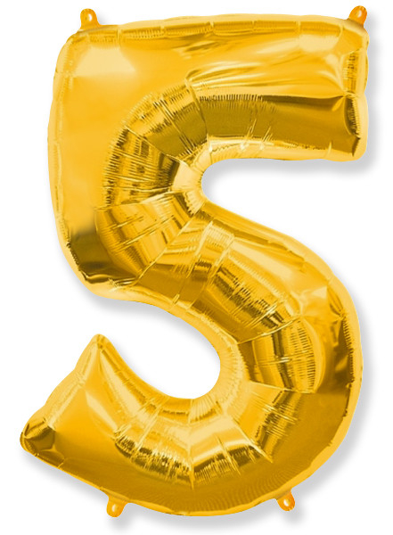 Шар Цифра "5" Золото / Five
