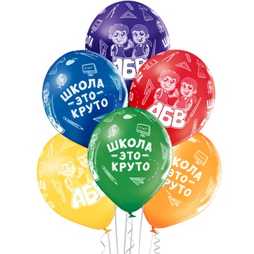 Шар Школа это круто!, Ассорти Пастель (шелк) 5 ст